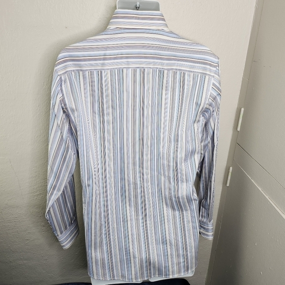 Bugatchi Shirt Men Medium Long Sleeve Striped Button Up EUC - Picture 3 of 10